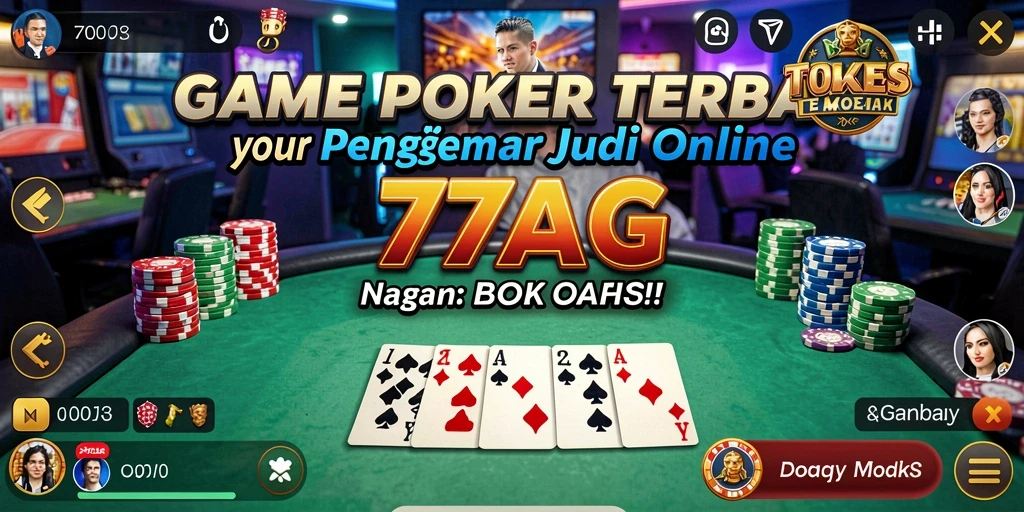 Tampilan gameplay poker yang menegangkan di 77AG.