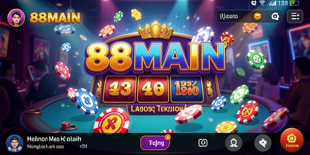 Tampilan gameplay yang menarik dari 88MAIN, aktivitas Kasino yang mendebarkan.