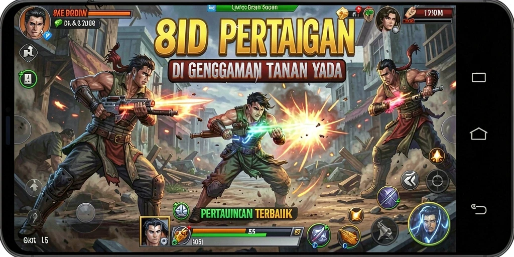 Tangkapan layar utama 8ID menampilkan aksi pertarungan mendebarkan.