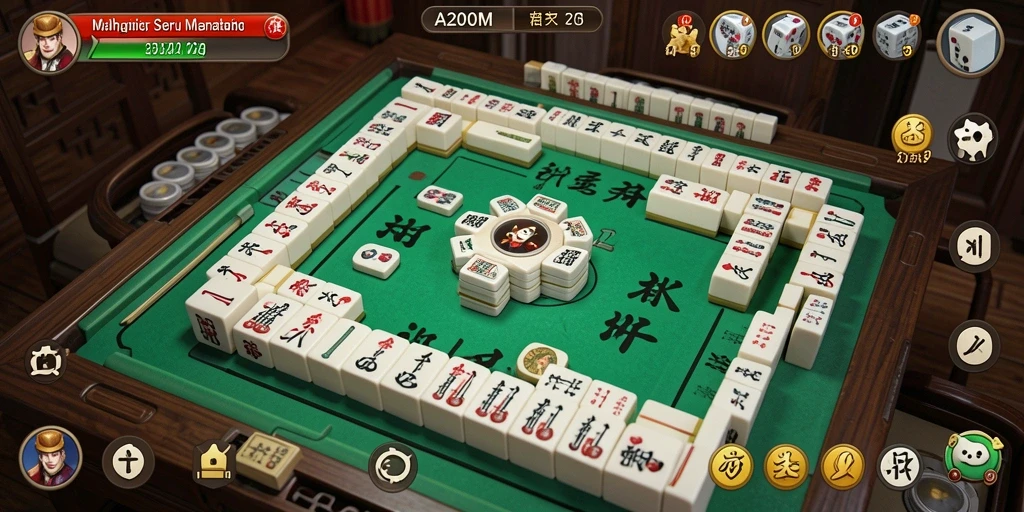 Tangkapan layar A200M menampilkan gameplay Mahjong yang menarik dan kompetitif.