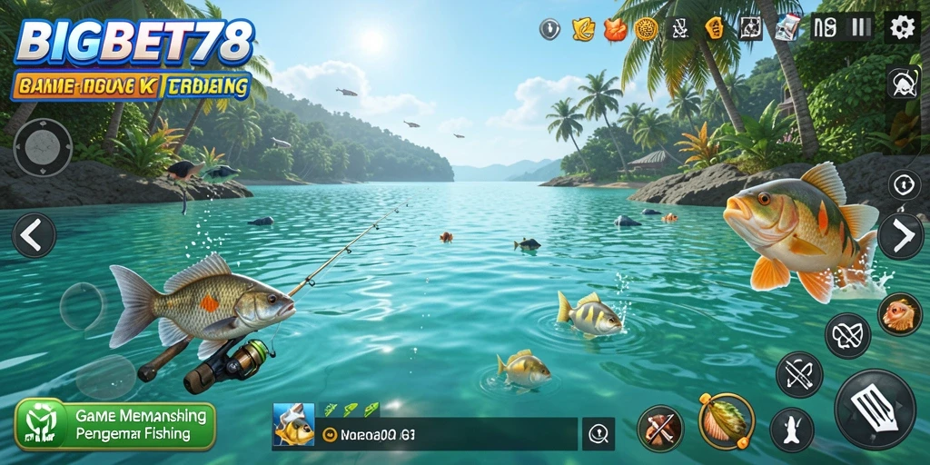 Tampilan gameplay realistik saat memancing di BIGBET78.