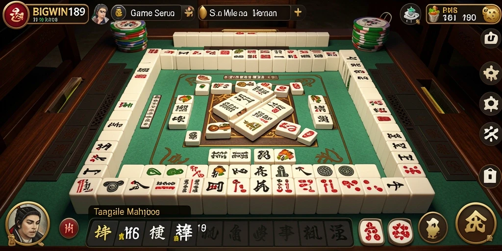 Screenshot gameplay BIGWIN189 yang menunjukkan keseruan permainan Mahjong.
