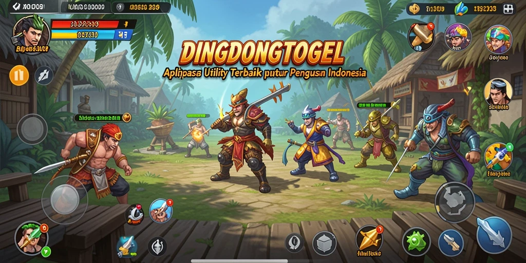 Tampilan screenshot DINGDONGTOGEL yang menunjukkan fitur-fitur utama aplikasi Utility.