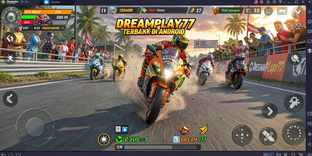 Gameplay seru dari balapan motor di DREAMPLAY77.