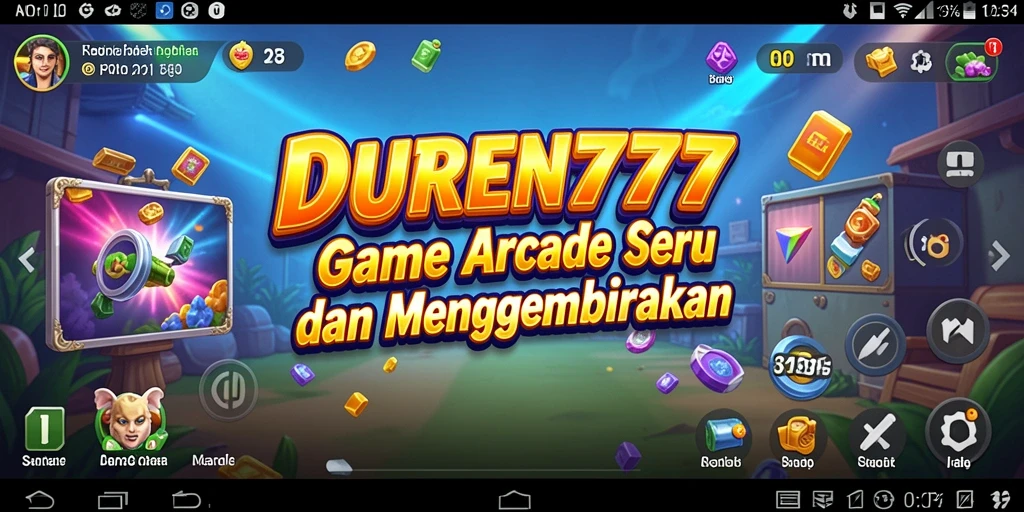 Screenshot utama DUREN777 menunjukkan serunya gameplay arcade yang menantang.