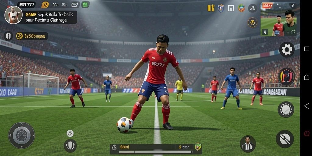 Screenshot utama ER777 menampilkan aksi menarik dalam permainan sepak bola.