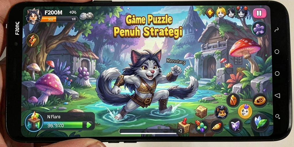 Gameplay seru dan menantang dalam F200M, penuh strategi.