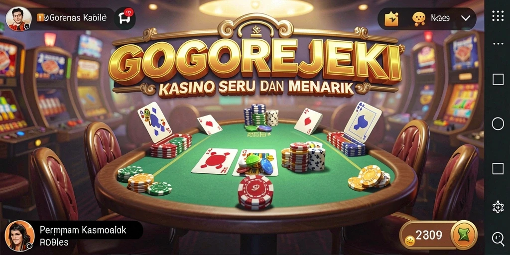 Tangkapan layar utama GOGOREJEKI menampilkan gameplay kasino yang dinamis.