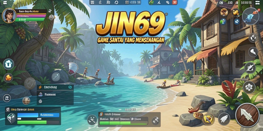 Tampilan gameplay JIN69 yang penuh warna dan menyenangkan.