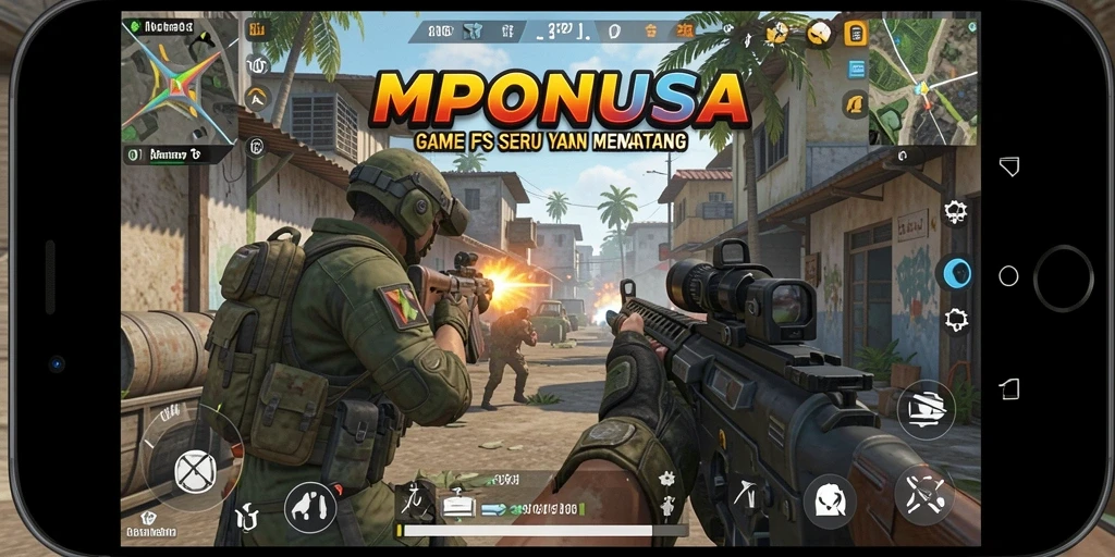 Tangkapan layar MPONUSA menampilkan aksi mendebarkan dalam pertempuran FPS.