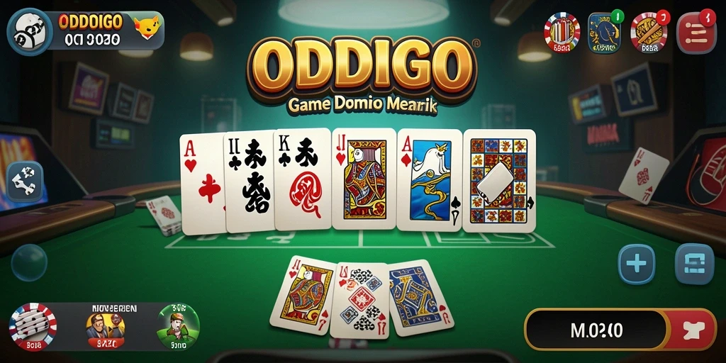 Tangkapan layar gameplay ODDIGO menampilkan suasana Domino yang seru.