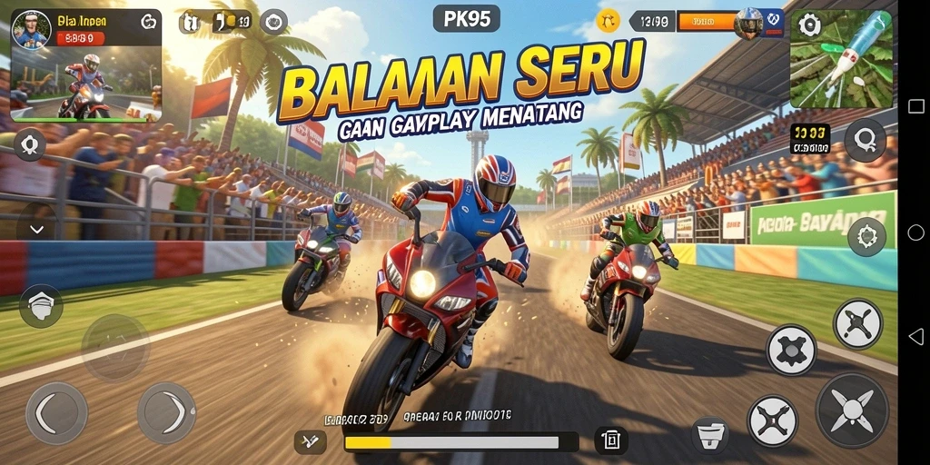 Gameplay balapan seru di PK95 dengan grafis menawan.