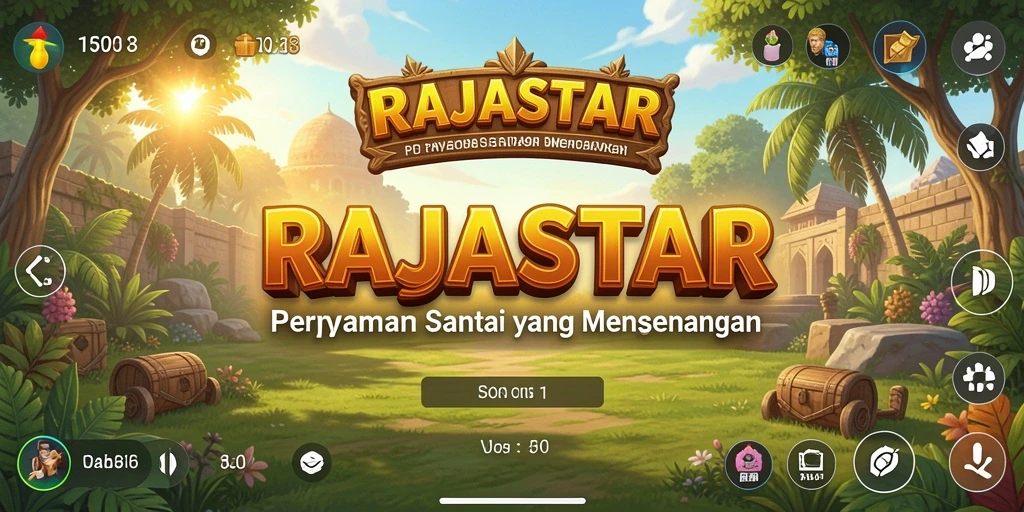 Tampilan gameplay <strong>RAJASTAR</strong> yang penuh warna dan menawan.