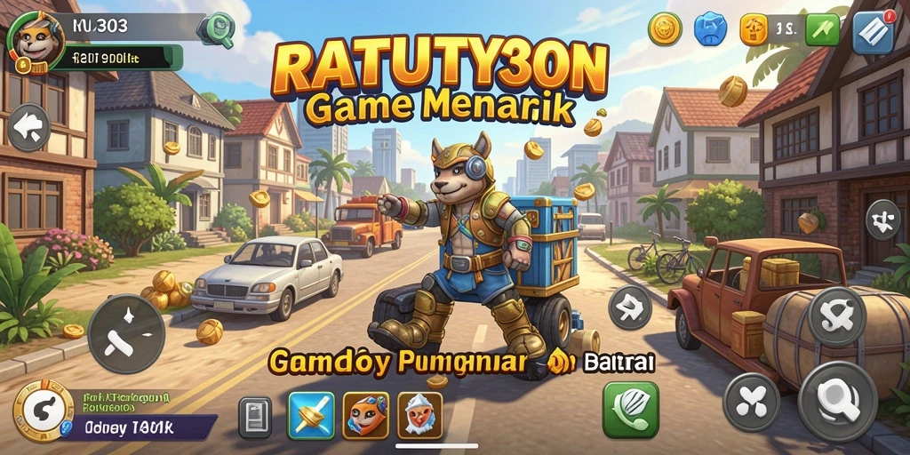 Tampilan gameplay menarik di RATU303 menunjukkan manajemen bisnis yang seru.