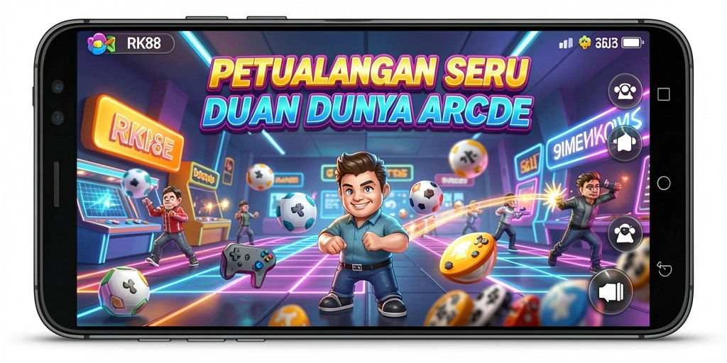 Tampilan penuh warna dari gameplay seru RK88 yang memikat.