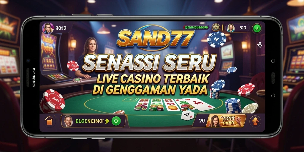Screenshot gameplay SAND77 menampilkan dealer langsung yang profesional dan interaksi pemain.