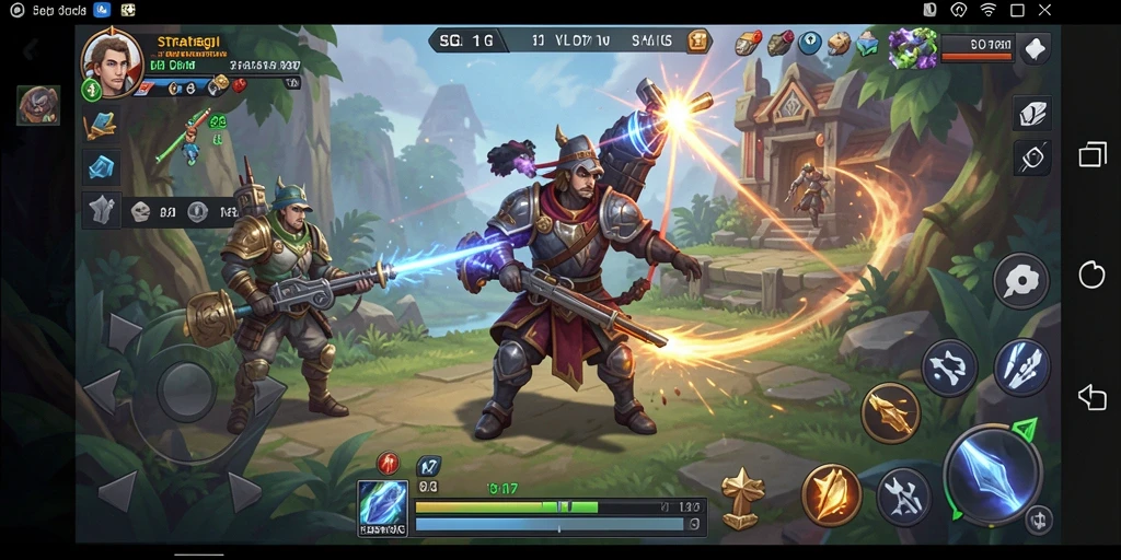 Tangkapan layar gameplay SLG yang menampilkan pertempuran strategis.
