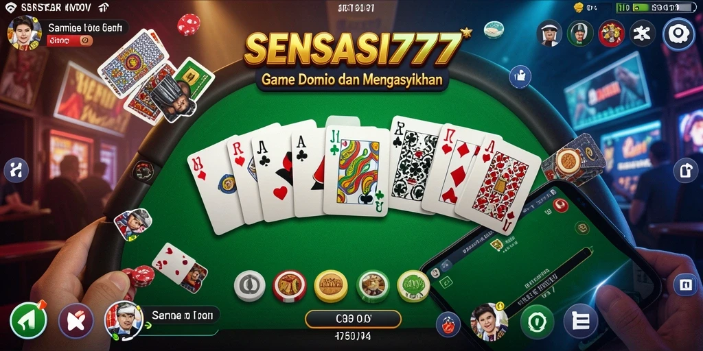 Tampilan menarik gameplay SENSASI777 saat bermain Domino.