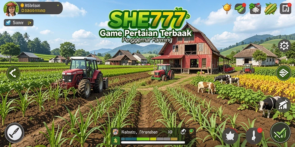 Screenshot gameplay <strong>SHE777</strong> menampilkan aktivitas bertani yang menyenangkan.